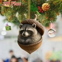 Acorn Ornaments 2D Forest Animal Christmas Tree Ornaments 3.15In Pine Cone Animal Decoration Woodland Creature Figurine Acrylic Hanging Ornament Home Party Decor()#1775