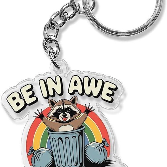 Raccoon Acrylic Keychain, Key Ring Accessories