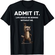 Raccoon Admit It Funny Racoon Rock Gifts For Men Women Kid T-Shirt- Classic Funny Graphic T-Shirt Unisex 100% Cotton Crew Neck T-Shirt Breathable Casual Everyday Wear Affordable Graphic Soft Cheap t