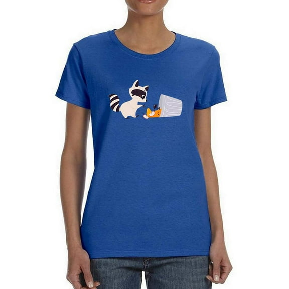 Raccoon And Trash Shaped T-Shirt Women -Image by Shutterstock, Female 3X-Large