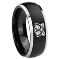 thumbnail image 1 of Raccoon Animal 8MM Dome Brush Black Silver Edges Tungsten Men Ring, 1 of 2