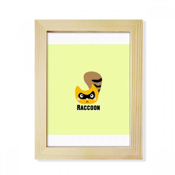 Raccoon Animal Brown Art Deco Fashion Desktop Adorn Photo Frame Display Art Painting Wooden