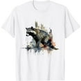 thumbnail image 1 of Raccoon Architecture Artwork | Animal Motif Raccoon T-Shirt, 1 of 3