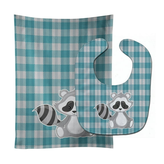 Raccoon Baby Bib and Burp Cloth