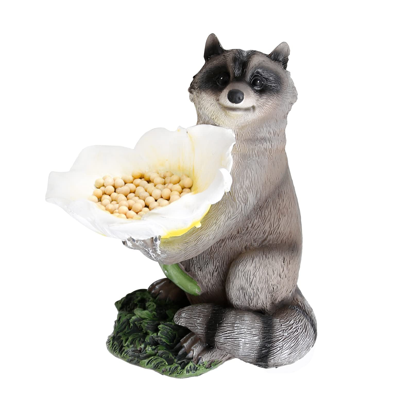 Raccoon Bird Feeder Funny DHF10 Lawn Statues Resin Cute Raccoon for