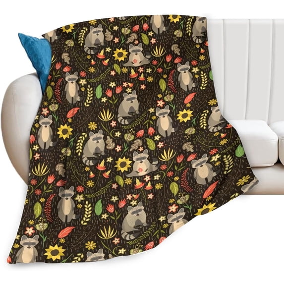 Raccoon Blanket Raccoon Gifts for Girls Women Raccoon Throw Blanket for Kids Adults Soft Warm Cozy Fleece Blanket for Couch Sofa 40"x50"