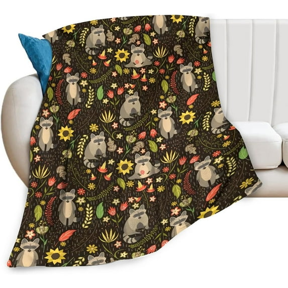 Raccoon Blanket Raccoon Gifts for Girls Women Raccoon Throw Blanket for Kids Adults Soft Warm Cozy Fleece Blanket for Couch Sofa \u200bBed 60"x80"