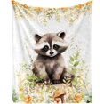 thumbnail image 1 of Raccoon Blanket for Boys Girls, Cute Raccoon Themed Design Printed Throw Blankets for Kids Lap, Chair, Warm Soft Cozy Blanket, 30"x 40", 1 of 6