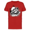 thumbnail image 1 of Raccoon Cap Hi Five T-Shirt Men -Image by Shutterstock, Male 3X-Large, 1 of 2