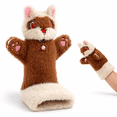 Reaccon Puppet Raccoon Cat Wrestling Glove Puppet with 3 Pouches for Interactive Play ...
