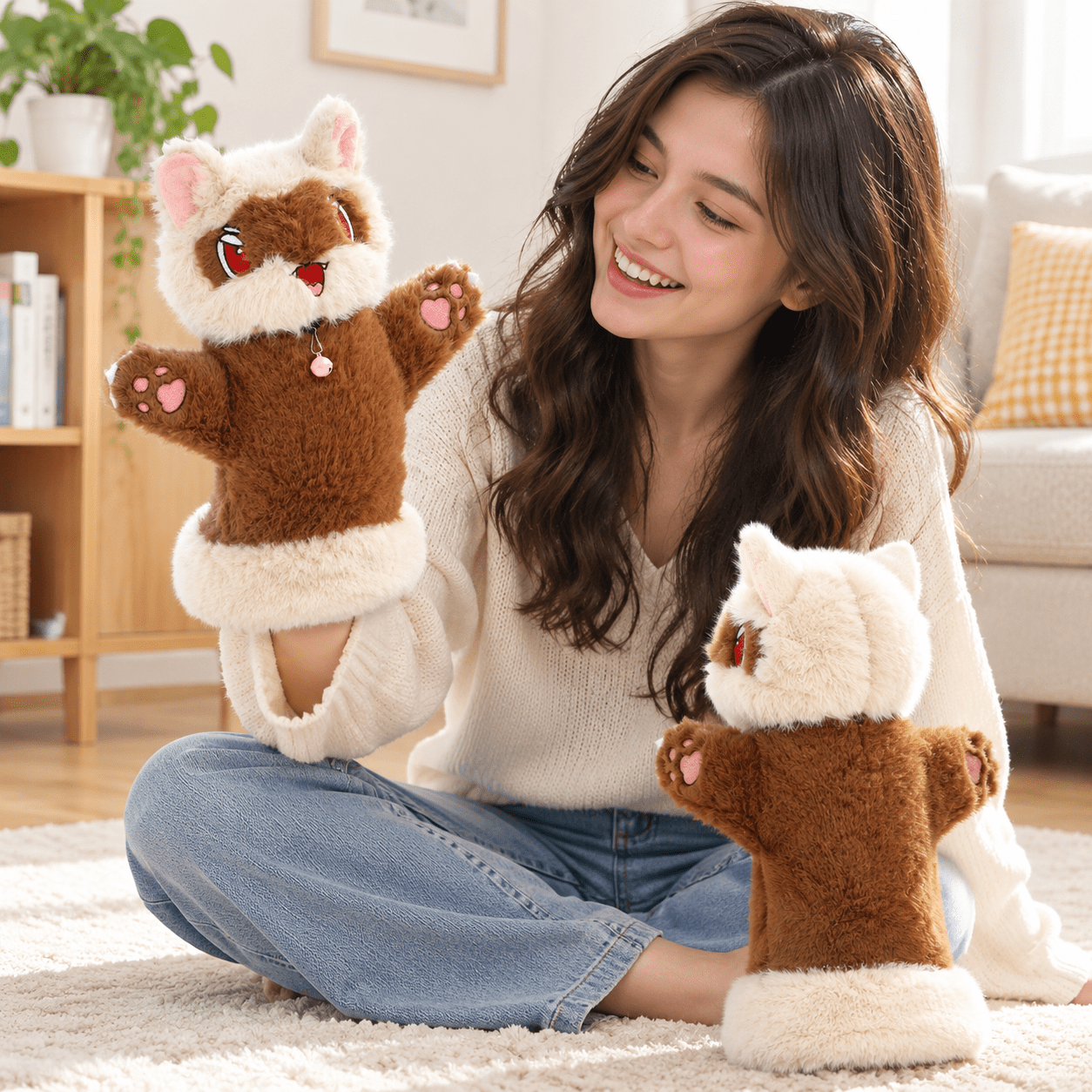 Reaccon Puppet Raccoon Cat Wrestling Glove Puppet with Pouches and Protective ...