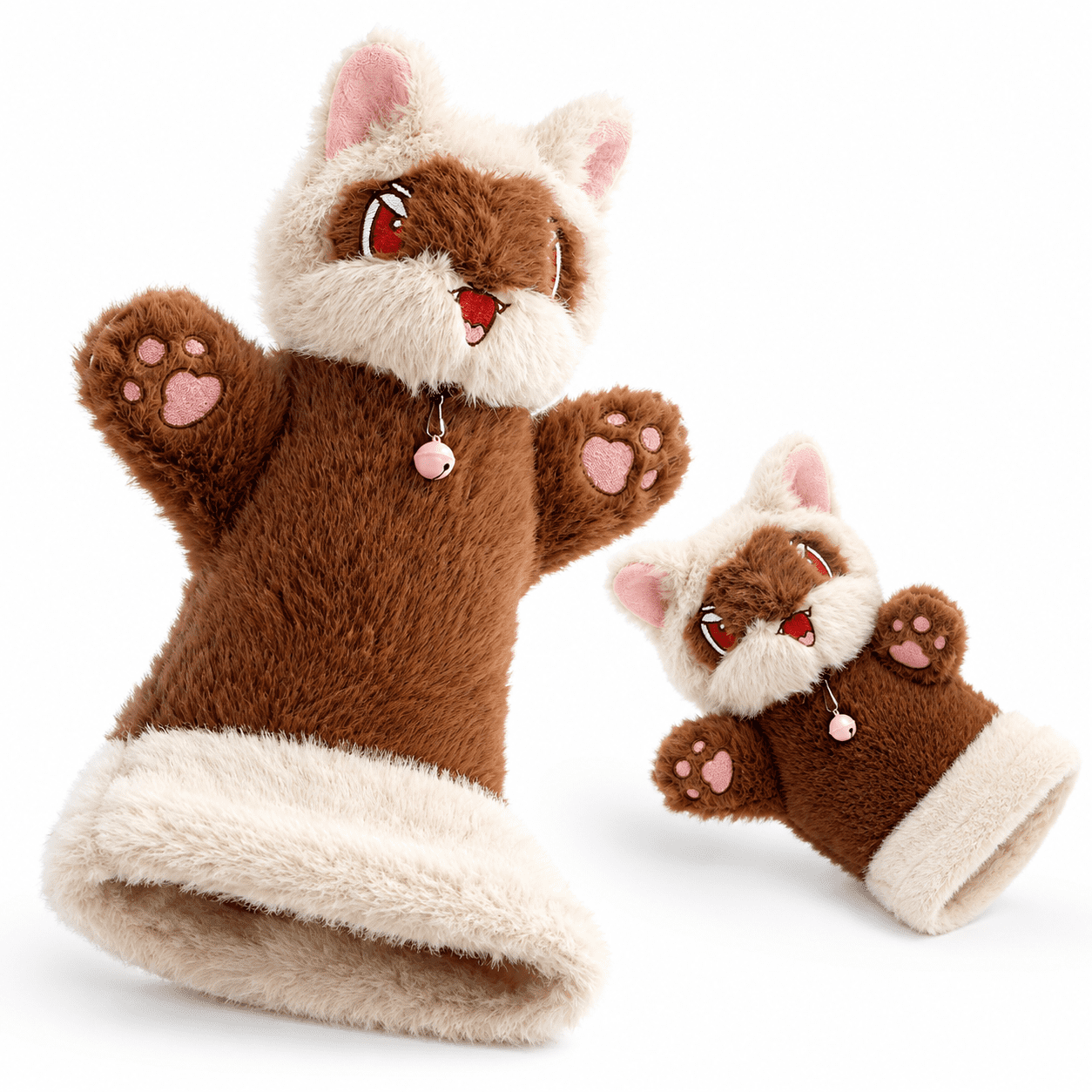 Reaccon Puppet Raccoon Cat Wrestling Glove Puppet with Removable Bell and Pouches for ...