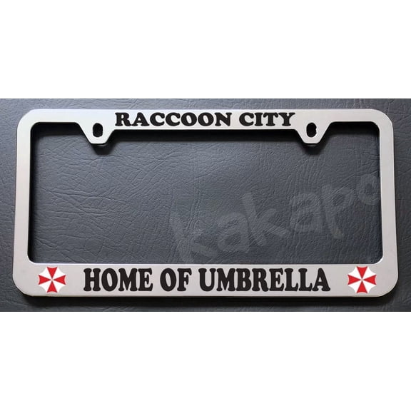 Raccoon City Home Of Umbrella Resident Evil Chrome License Plate Frame