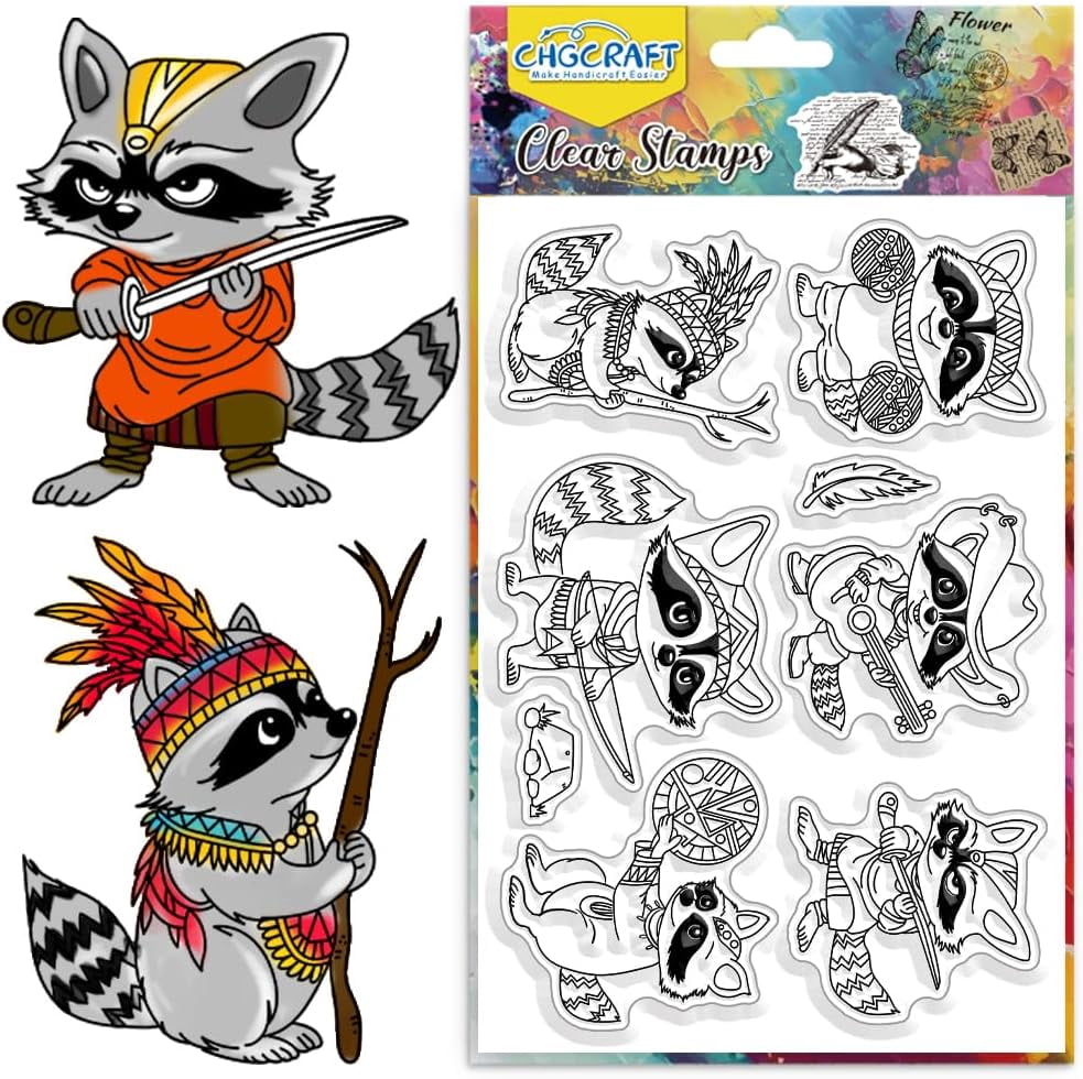Raccoon Clear Stamps Cartoon Animals Stamps Silicone Stamps Raccoon ...