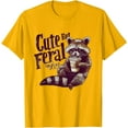 thumbnail image 1 of Raccoon Cute But Feral Vintage Racoon Funny Loves Coffee Unisex T-Shirt for Men Women Kids Toddler,Gold Color,Size 3XL, 1 of 5