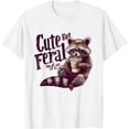 thumbnail image 1 of Raccoon Cute But Feral Vintage Racoon Funny Loves Coffee Unisex T-Shirt for Men Women Kids Toddler,White Color,Size 3XL, 1 of 5