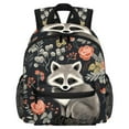 thumbnail image 1 of Raccoon Cute Printed Backpack with Adjustable Shoulder Strap, Large Capacity, Lightweight, 1 of 6