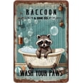 thumbnail image 1 of Raccoon Decor Wash Your Paws Retro Aluminum Sign 12x8 IN Metal Tin Sign Funny Bathroom Decor Raccoon Gifts Raccoon Tin Signs for Home Decor Farmhouse Bedroom Decor, 1 of 6