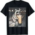 thumbnail image 1 of Raccoon Drinking Iced Coffee Funny Animal Meme Men Women T-Shirt, 1 of 6