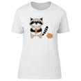 thumbnail image 1 of Raccoon Eating Cookies T-Shirt Women -Image by Shutterstock, Female Large, 1 of 4