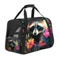 thumbnail image 1 of Raccoon Fabric 900D Oxford Cloth Pet Carrier Bag with Sherpa Base and Nylon Webbing,Dog Travel Carrier for Small to Medium Dogs, 1 of 7