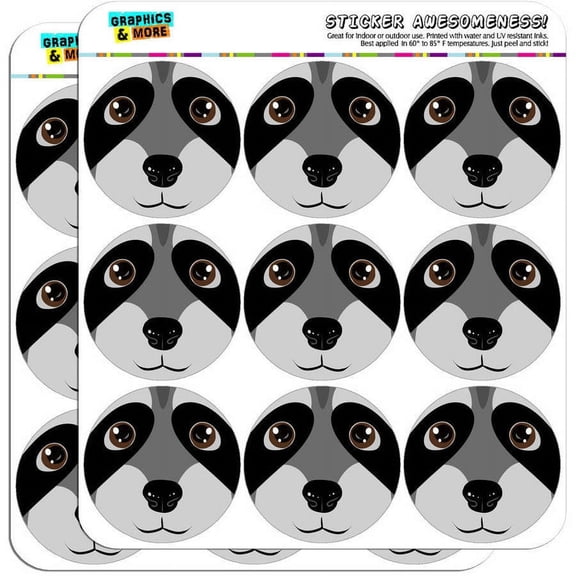 Raccoon Face 18 2" Planner Calendar Scrapbooking Crafting Stickers