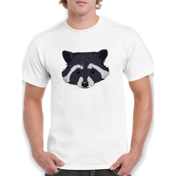 Raccoon Face Portrait T-Shirt Men -Image by Shutterstock, Male 3X-Large