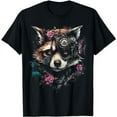 thumbnail image 1 of Raccoon Flowers Robot - Animal Raccoon T-Shirt, 1 of 3