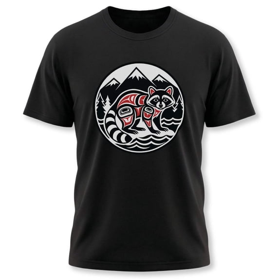 Graphic Raccon Raccoon Formline Art T-Shirt | Indigenous PNW Wildlife Graphic Tee ...