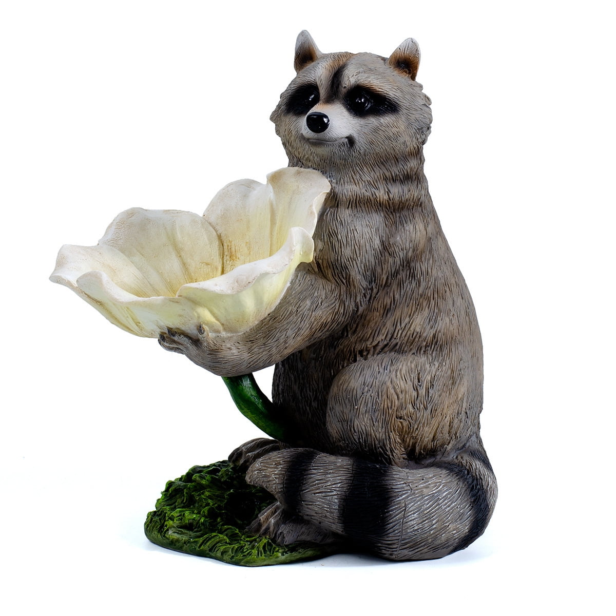 Raccoon Garden Decor Funny Statue Racoon Bird Feeder Decorations for
