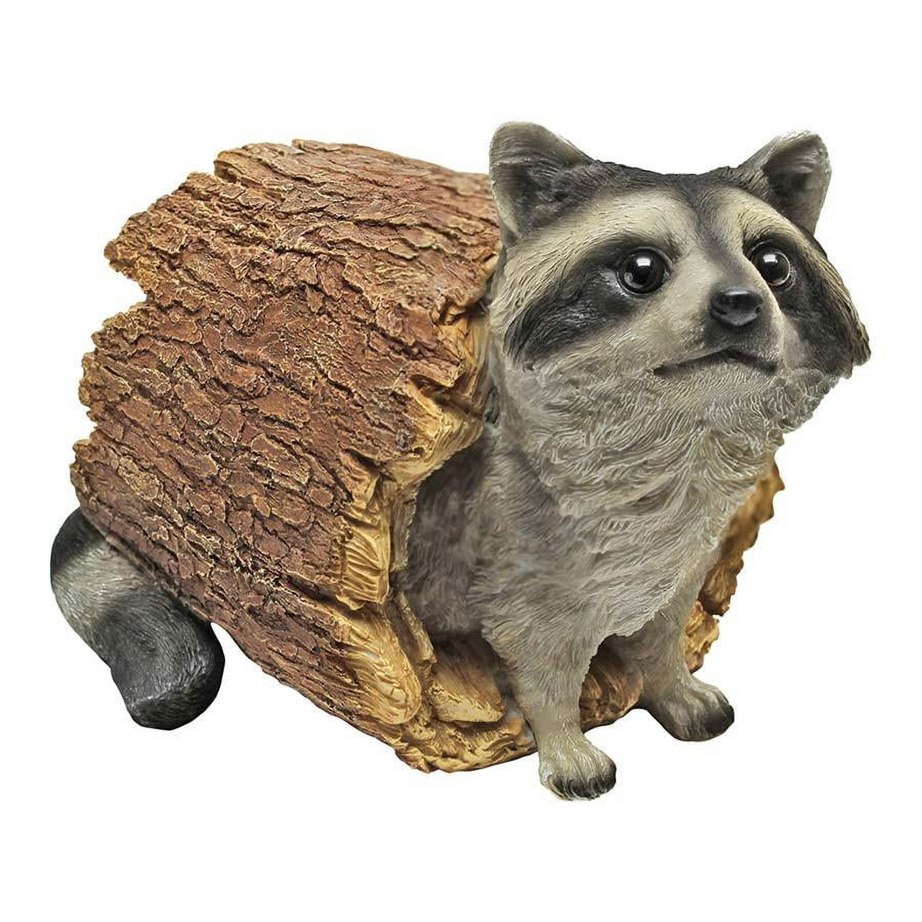 Hand-Painted Cast Stone Resin Raccoon Garden Statue