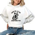 thumbnail image 1 of Raccoon Graphic Sweatshirt Print Hoodie White Funny Animal Sweatshirt S-2XL Tops, 1 of 5