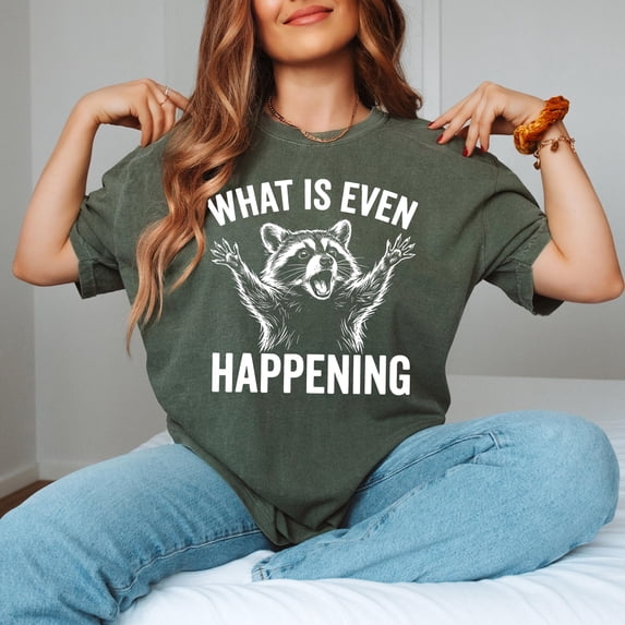 Graphic Raccon Raccoon Graphic T-shirt Funny Raccoon Shirt What Is Even Happening Tee ...