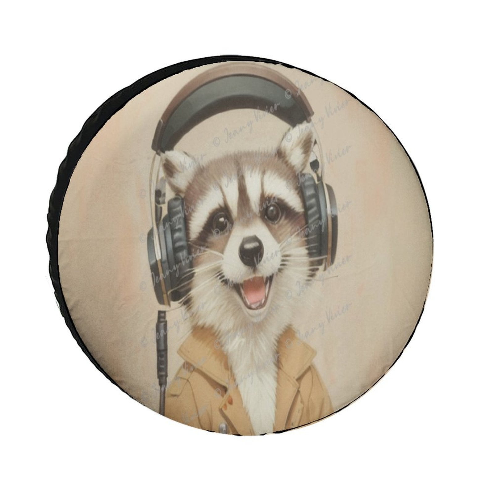 Funny Raccoon American Flag Spare Tire Cover Wheel - View #8