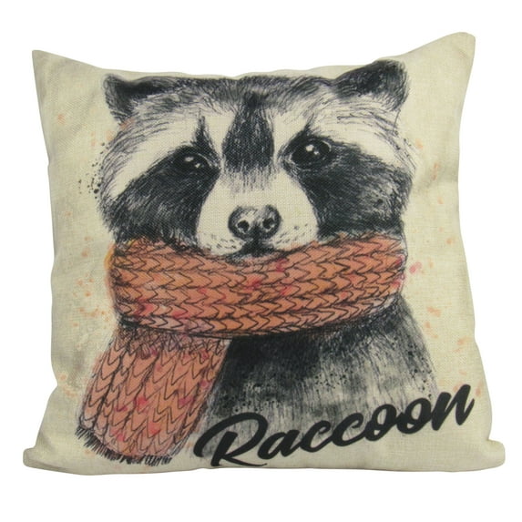 Raccoon Hipster | Pillow Cover | Raccoon Pillow | Throw Pillow | Wilderness | Animal | Cute Throw Pillows | Animal Print Decorative Pillows