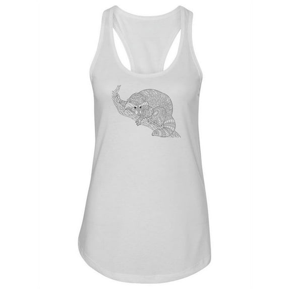 Raccoon In Zentangle Style Tank Women -Image by Shutterstock, Female Large