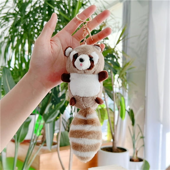 Raccoon Keychain-Abaodam Soft Plush Raccoon Stuffed Keychain,Animal Pendant Toy Jewelry for Bag/Purse Safeglitz
