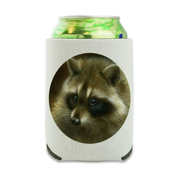 Raccoon Masked Bandit Can Cooler - Drink Sleeve Hugger Collapsible Insulator - Beverage Insulated Holder