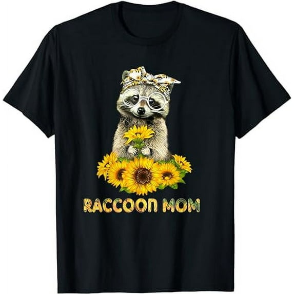 Raccoon Mom Sunflower Cute Glass For Mother's Day T-Shirt