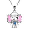 thumbnail image 1 of Elephant Necklace 925 Sterling Silver Cute Elephant Pendant Necklace With Blue Heart Zircon For Women Jewelry Gifts, 1 of 6