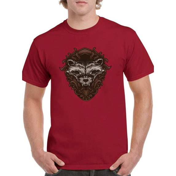Raccoon Ornament T-Shirt Men -Image by Shutterstock, Male 5X-Large
