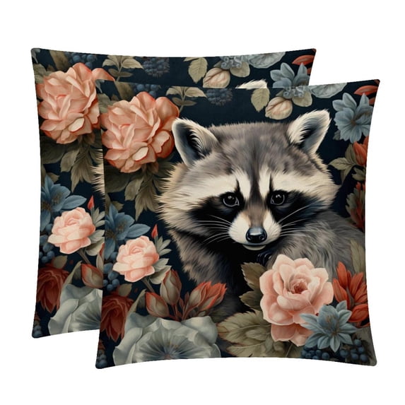 Raccoon Patterns for Home Decor, Covers Available in 16x16, 18x18, and 20x20 Inches,for Living Room, Bedroom - Great Gift Idea!