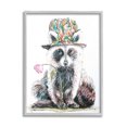 thumbnail image 1 of Raccoon Pink Blossom Hat Animals & Insects Graphic Art Gray Framed Art Print Wall Art, 1 of 7