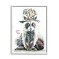 thumbnail image 1 of Raccoon Pink Blossom Hat Animals & Insects Graphic Art White Framed Art Print Wall Art, 1 of 7