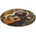 thumbnail image 1 of Raccoon Playing Guitar Round Small Area Rug, Print Non Slip Washable Floor Mat, Soft Throw Rug for Living Room, Powder Room Entryway, Bathroom, Bedside, 1 of 7