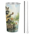 thumbnail image 1 of Raccoon Playing Guitar Tumbler with Lids And Straws Insulated Cup Reusable Stainless Steel Water Bottle Travel Mug, 1 of 8
