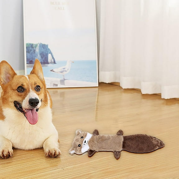 Raccoon Plush Dog Toy Interactive Chew Toy for Teeth Cleaning Durable Pet Toy for Small Medium Large Dogs Entertainment