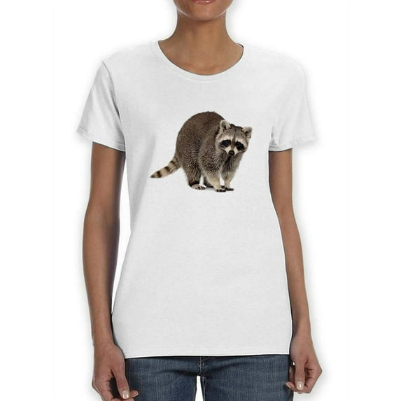 Raccoon Portrait Art T-Shirt Women -Image by Shutterstock, Female Large