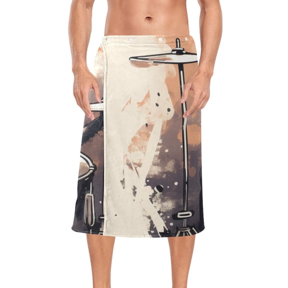 Raccoon Rack Drum Bath Towel Wrap for Man Adjustable Shower Wrap Button Closure Body Towel for Sauna Gym
