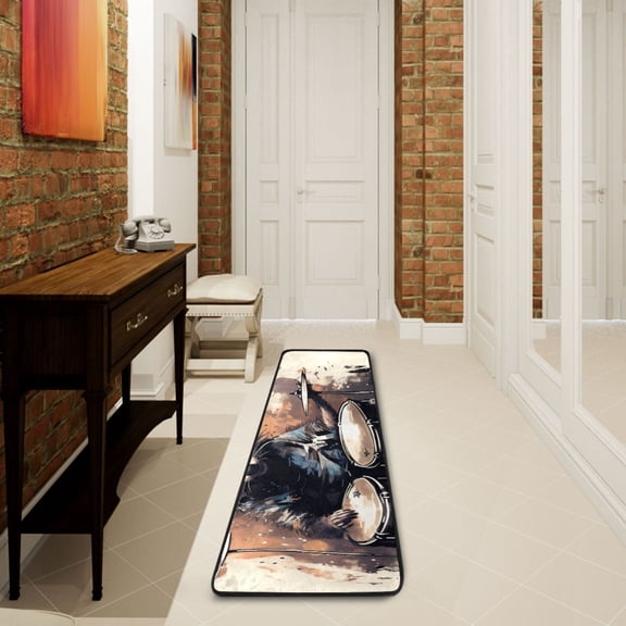 Raccoon Rack Drum Runner Rug Ares Rug Non-Slip Laundry Rug 7224 inch Soft Washable for Bedroom Bathroom Kitchen Living Room